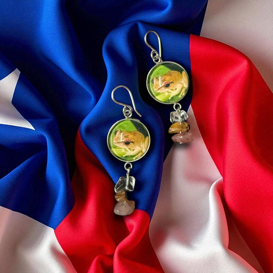 Aretes Coquí Natural - Raíces de Mi Isla