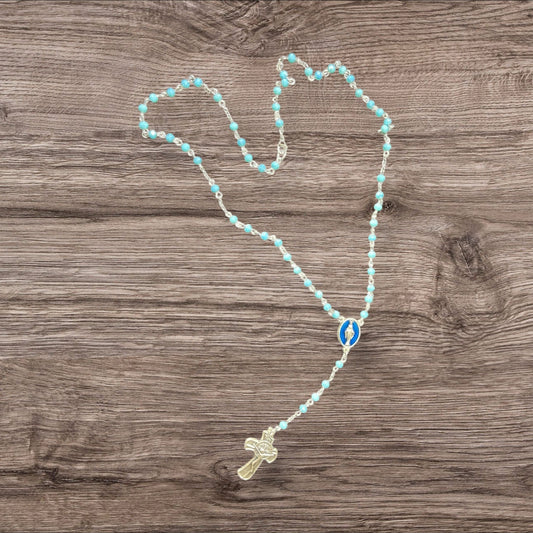 Rosario con medalla de la milagrosa y cruz San Benito