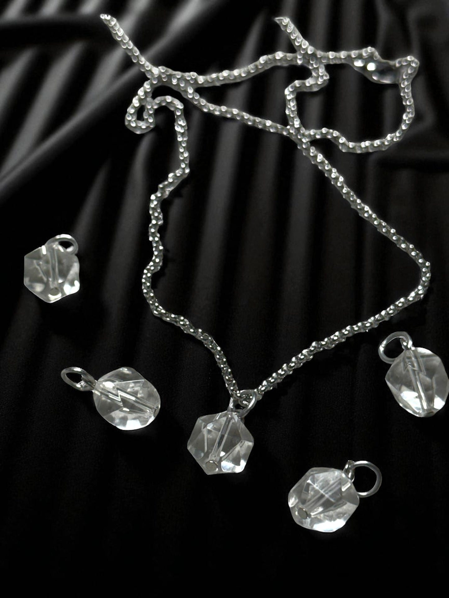 Cuarzo Cristal Triple A 10mm con Cadena de Acero Inoxidable