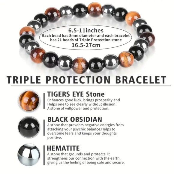 Pulsera de Triple Protección 8mm