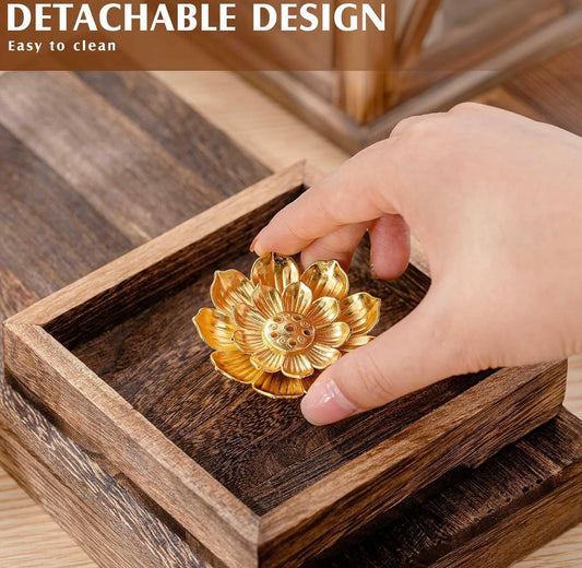 Portaincienso de Loto Dorado