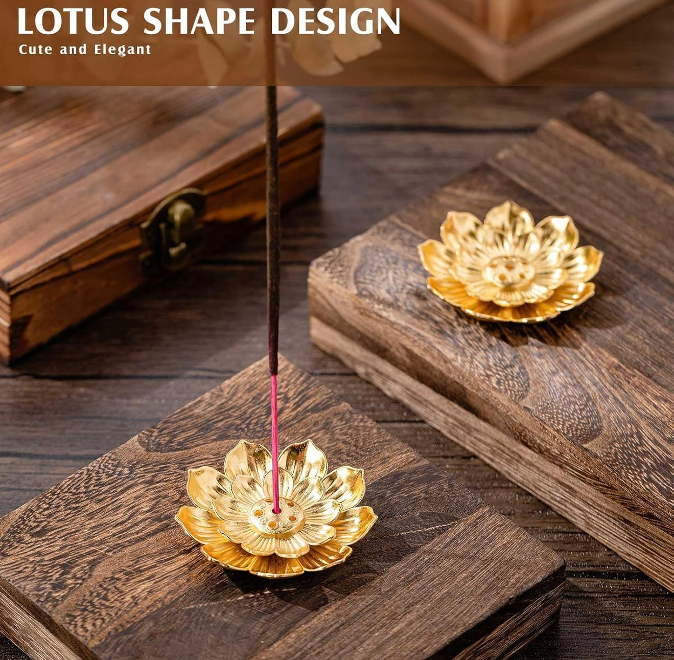 Portaincienso de Loto Dorado