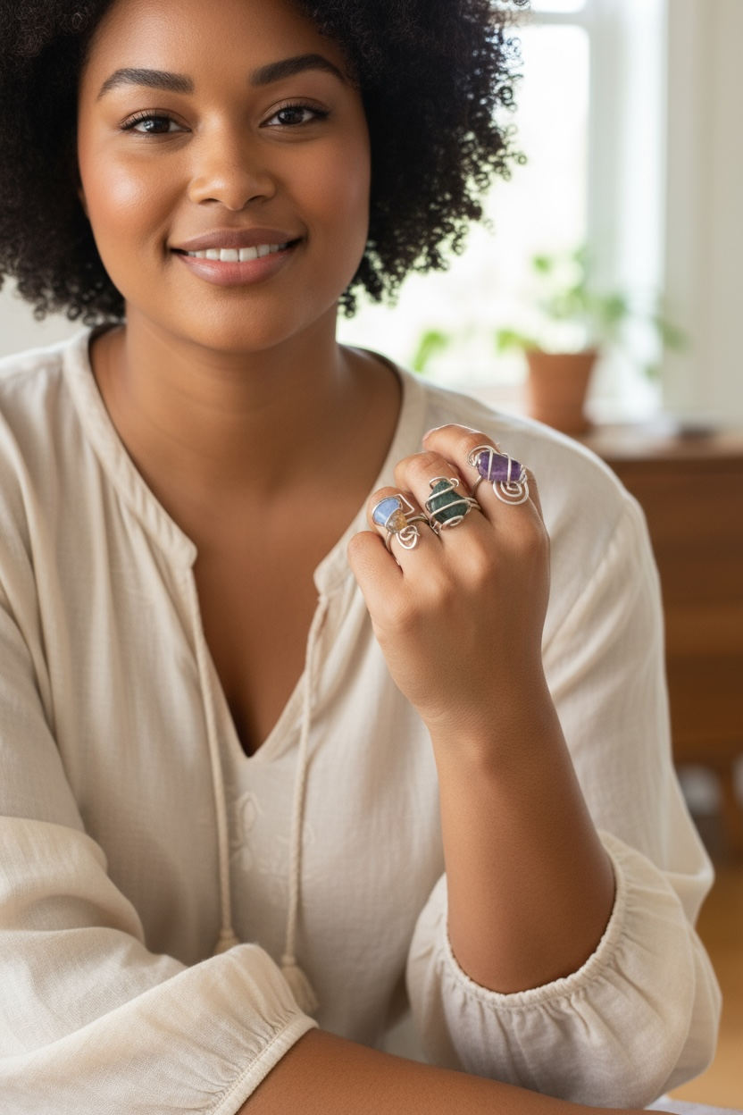 Anillos Variados en Piedras de Cuarzo